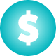 dollar sign icon and Medicare Part D coverage summary with button to access section of HCP website
